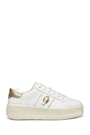 Geox Women White D Spherica Ecub-2 B - Nappa+Me Lace-Up Thick-Soled Leather Sneaker | Derimod