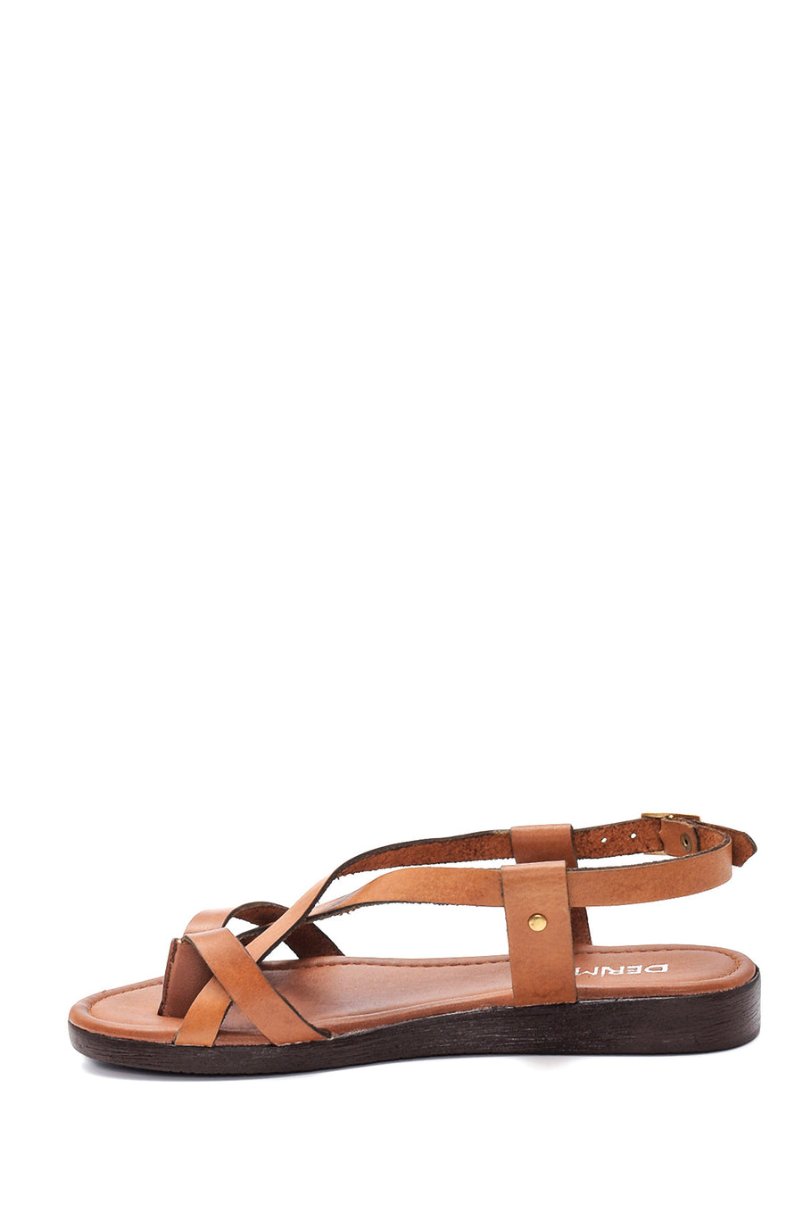 Women's Tan Leather Flip Flops Bodrum Sandals