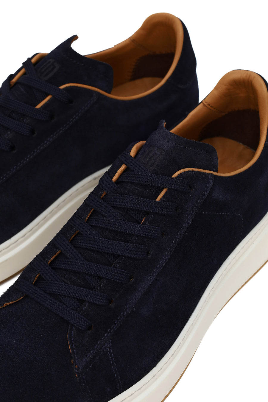 Erkek Lacivert Bağcıklı Kalın Tabanlı Süet Deri Sneaker