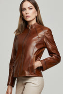 Grace Women's Leather Jacket | Derimod