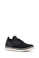 Men's Black Lace-Up Fabric Sneakers | Derimod
