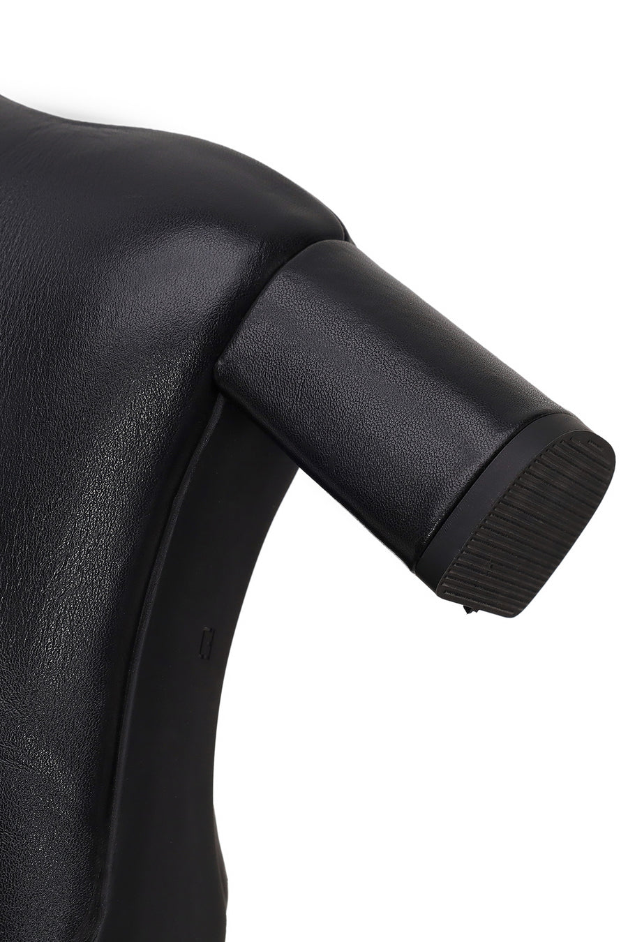 Derimod Flex Woman Black Zip Closure Chunky-Heeled Leather Boots
