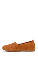 Woman Tan Leather Comfort Loafer | Derimod