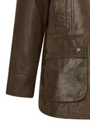 Gateaway Woman Brown Leather Coat | Derimod