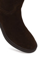 Woman Brown Tasselled Suede Boots | Derimod