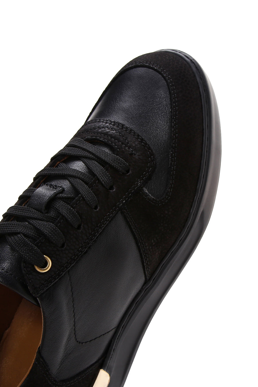 Erkek Siyah Deri Sneaker