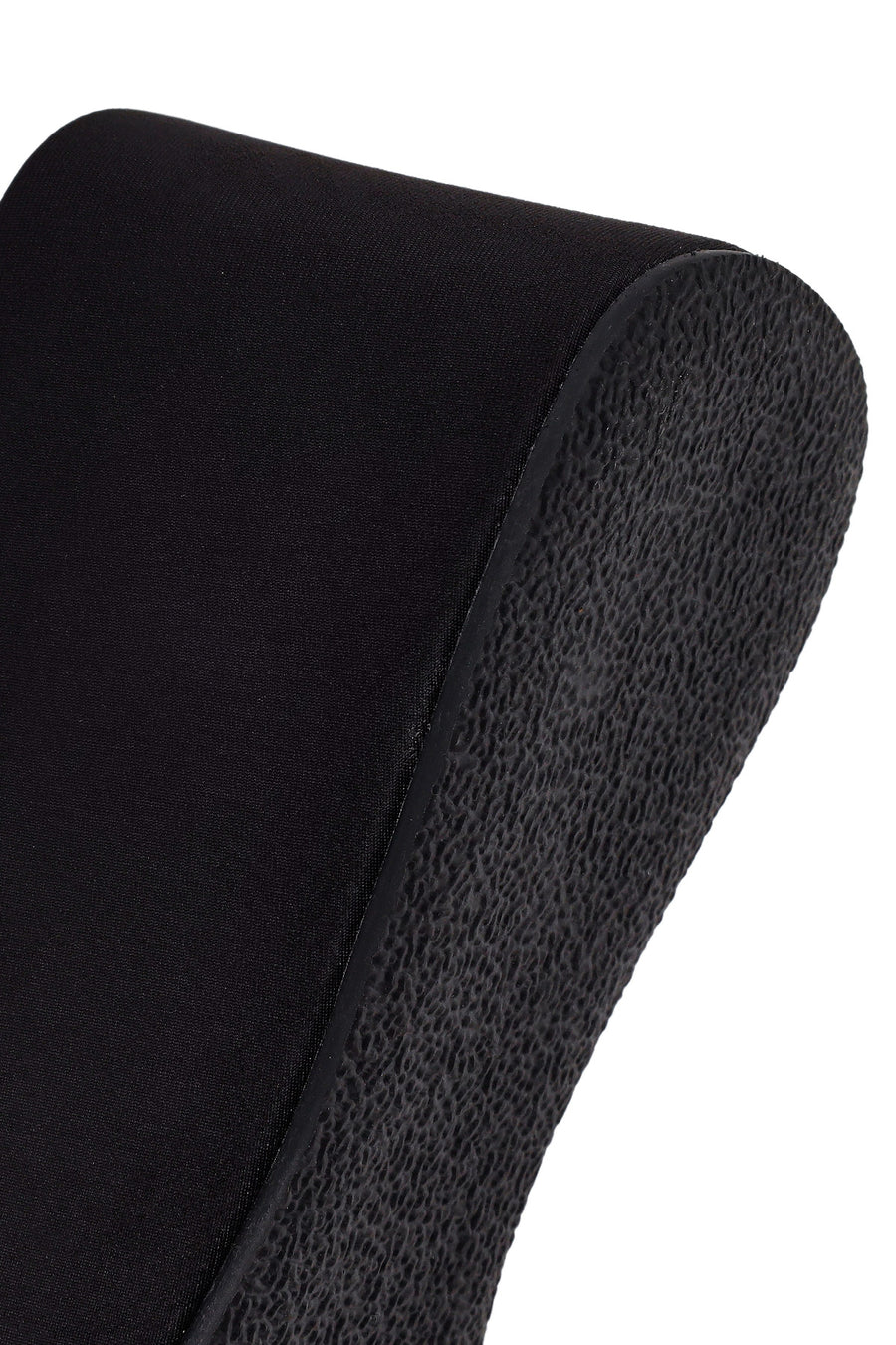 Woman Black Stone-Embellished Wedge-Heel Fabric Slipper
