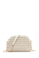 Woman Cream Long Braided Crossbody Bag with Long Chain Strap | Derimod
