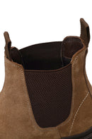 Male Brown Thick-Soled Suede Chelsea Boots | Derimod