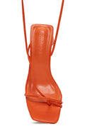 Women's Orange Lace-Up Heeled Sandals | Derimod