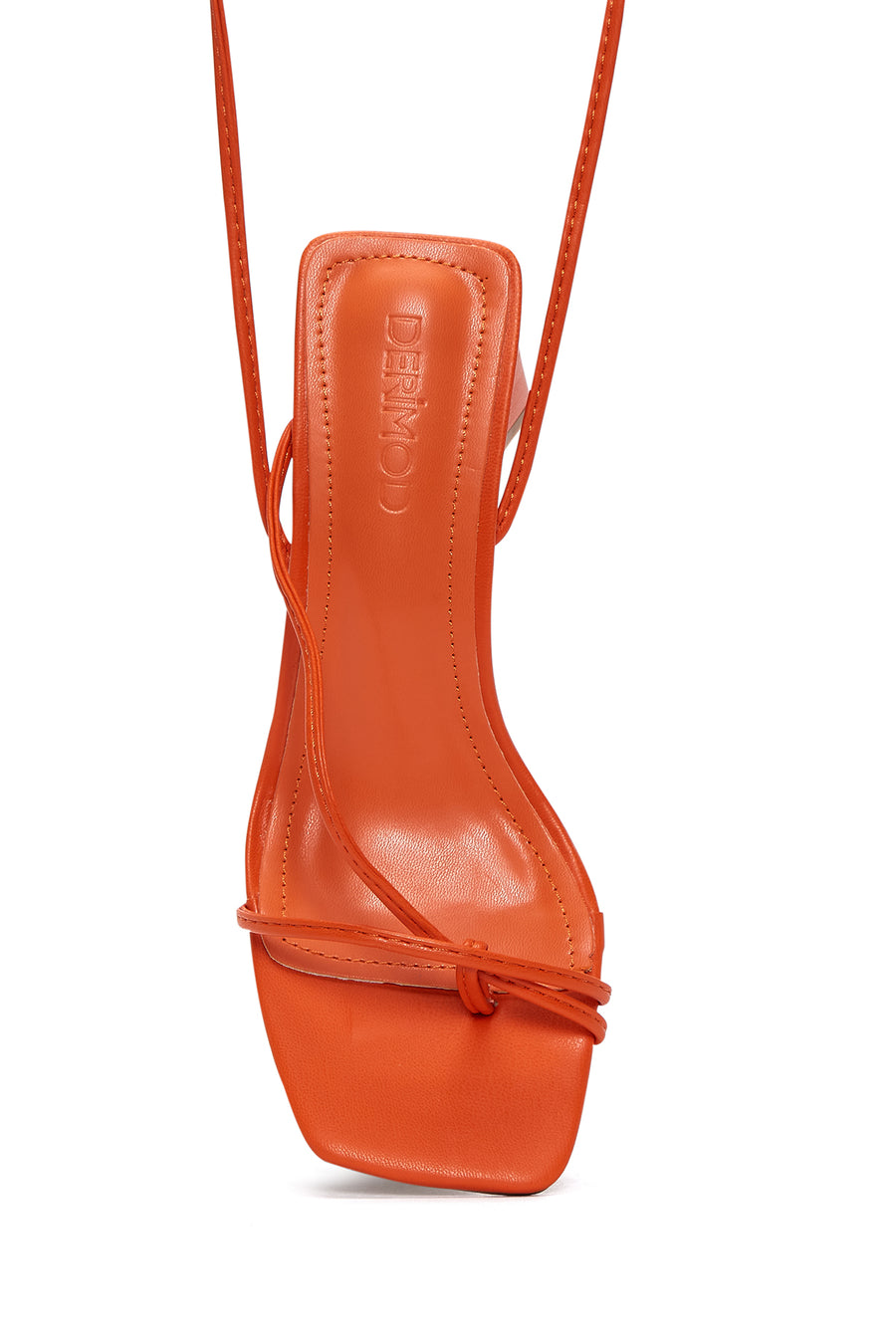 Women's Orange Lace-Up Heeled Sandals
