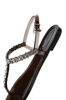 Women's Black Jelly Sandals with Stones | Derimod