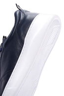 Men's Navy Blue Leather Sneaker | Derimod
