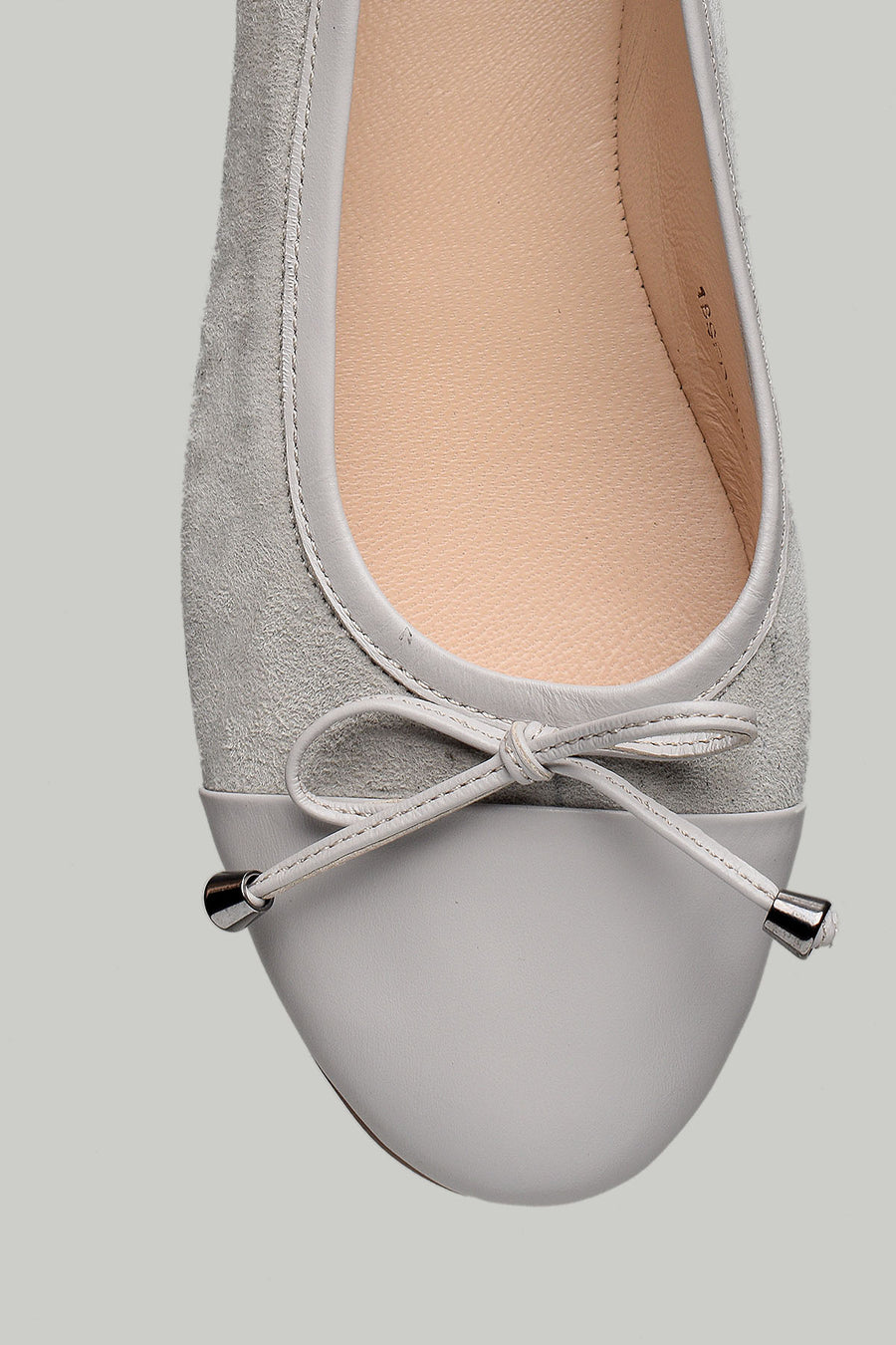 Gray Women's Leather Ballerinas