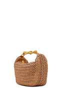 Woman Brown Long-Strap Mini Wicker Shoulder Bag | Derimod