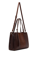Woman Brown Long-Strap Patterned Shoulder Bag | Derimod