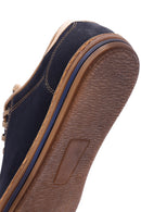 Men's Navy Blue Nubuck Leather Sneaker | Derimod