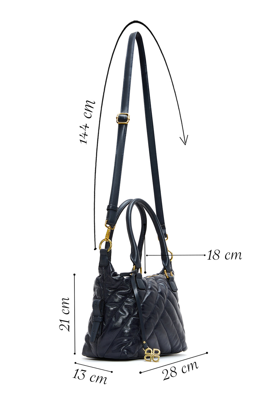 Women's Navy Blue Quilted Handbag