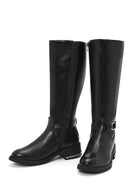 Woman Black Zip Closure Buckle Detailed Boots | Derimod