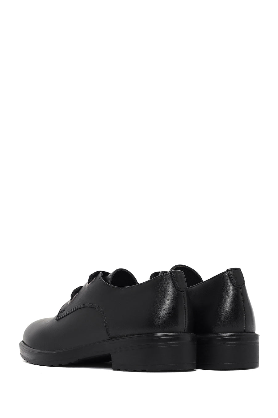 Woman Black Laced Leather Oxford Shoes