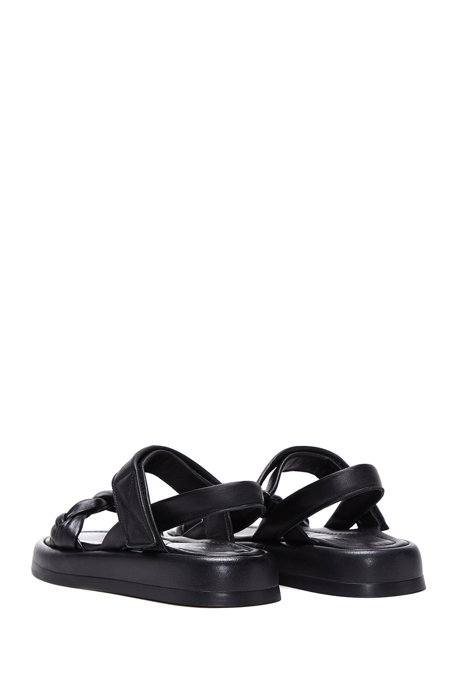 Women's Black Ankle Strap Leather Sandals