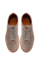 Erkek Vizon Bağcıklı Süet Deri Sneaker | Derimod