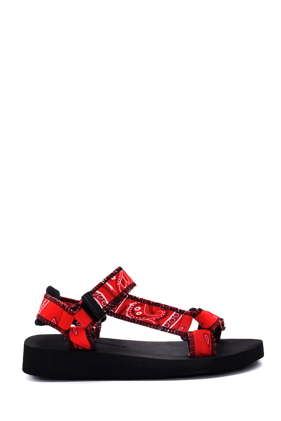 Women's Red Patterned Flat Sandals 22SFE14546F | Derimod