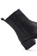 Woman Black Zip Closure Leather Boots | Derimod