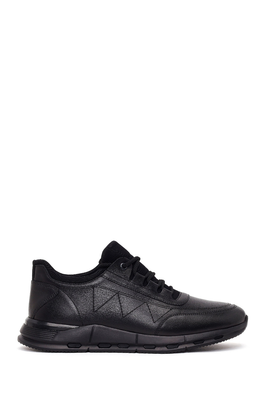 Erkek Siyah Bağcıklı Deri Casual Sneaker WM828005DV | Derimod