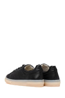 Woman Black Lace-Up Leather Sneaker | Derimod