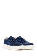 Erkek Lacivert Bağcıklı Kalın Tabanlı Kumaş Sneaker | Derimod