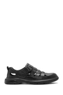 Men's Black Leather Casual Sandals | Derimod