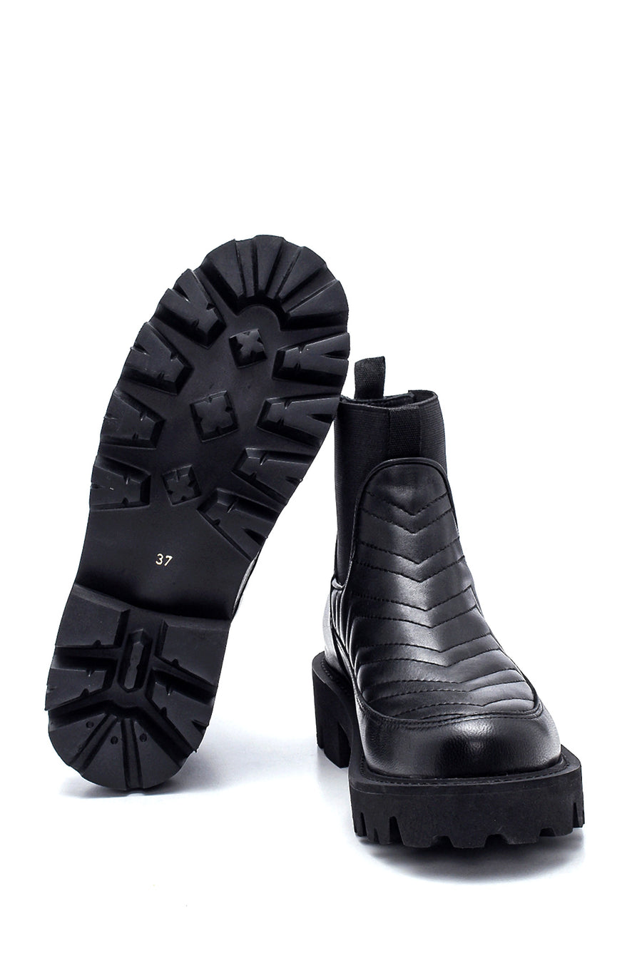 Women's Leather Quilted Chelsea Boots