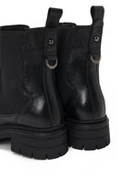 Woman Black Thick-Soled Leather Chelsea Boots | Derimod