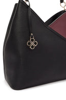 Woman Black Shoulder Bag with Short and Long Straps | Derimod