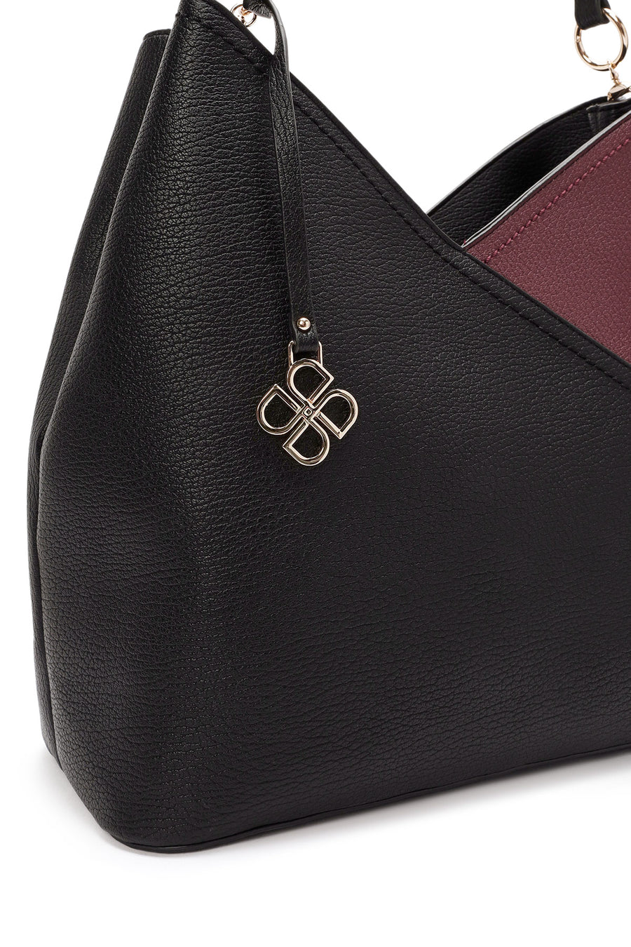 Woman Black Shoulder Bag with Short and Long Straps