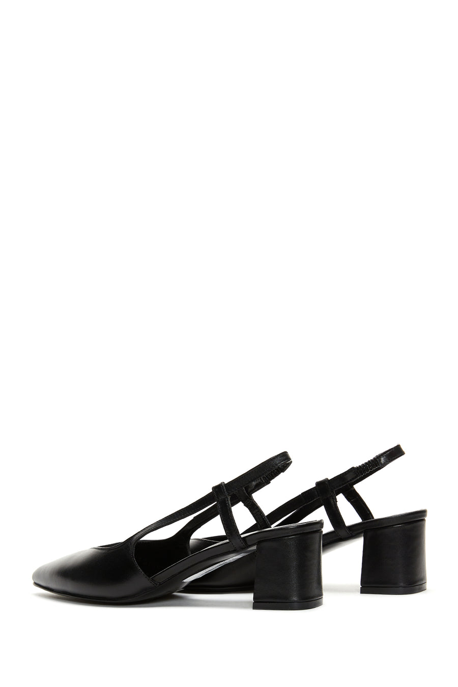 Women's Black Leather Heeled Shoes