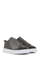 Men's Gray Lace-Up Suede Leather Sneaker | Derimod