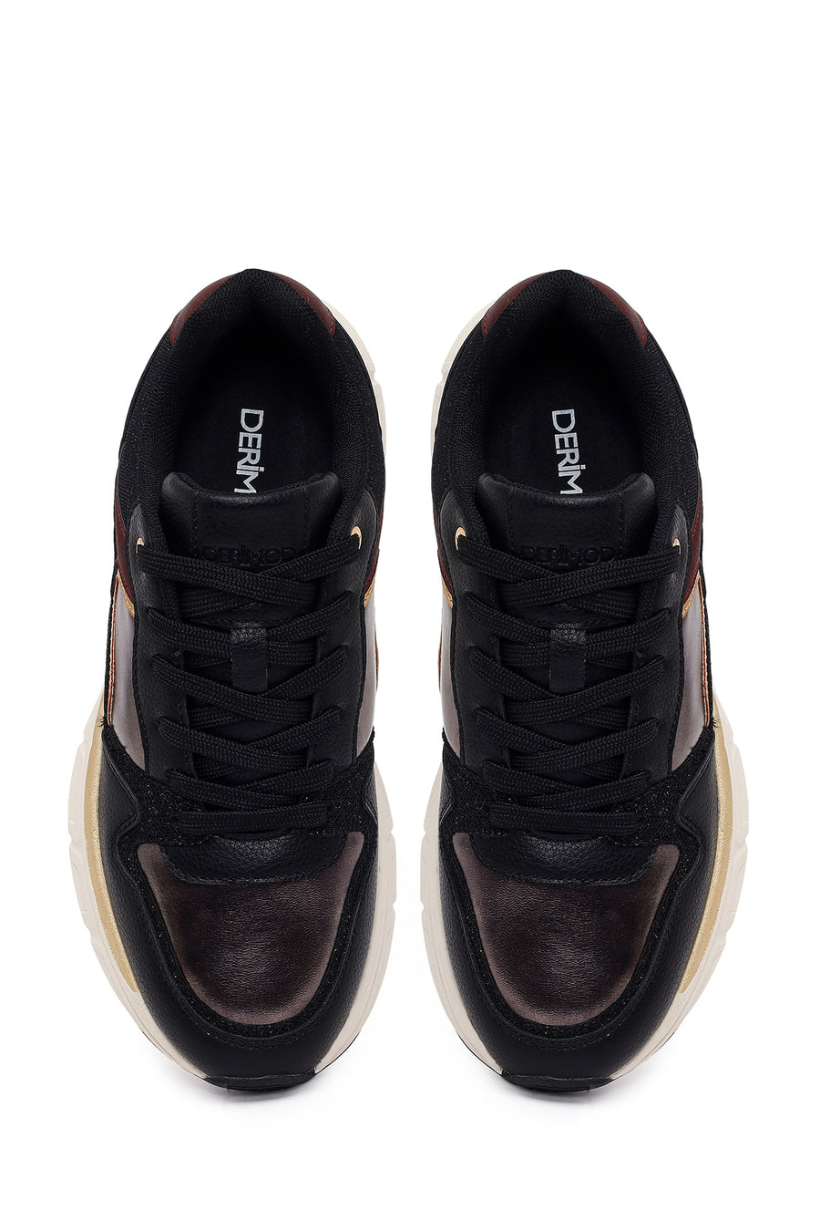 Kadın Siyah Bağcıklı Kalın Tabanlı Sneaker