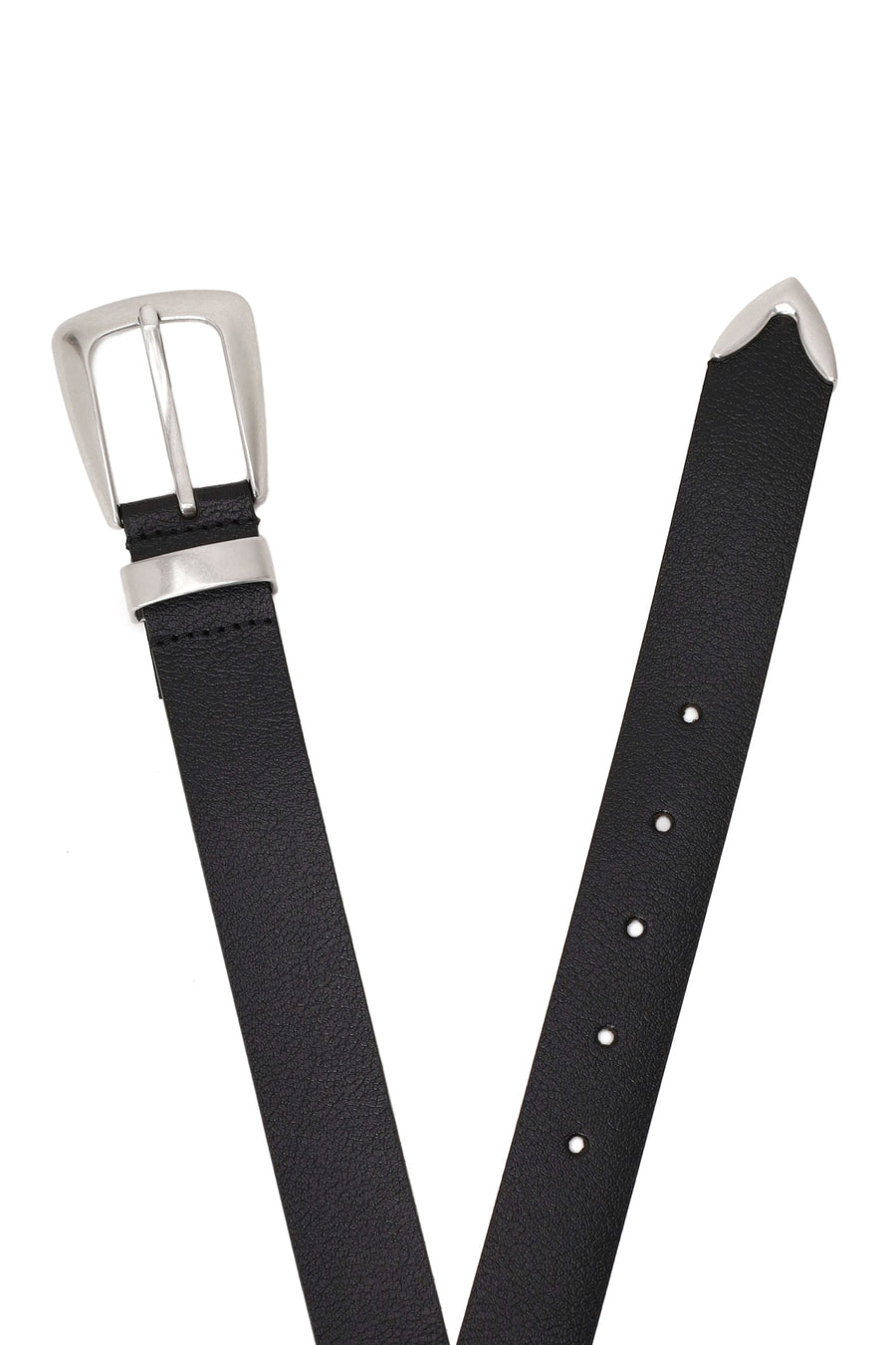 Unisex Black Leather Belt