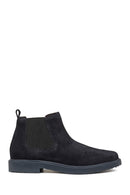 Geox Men's Navy Blue Ghete Leather Chelsea Boots | Derimod