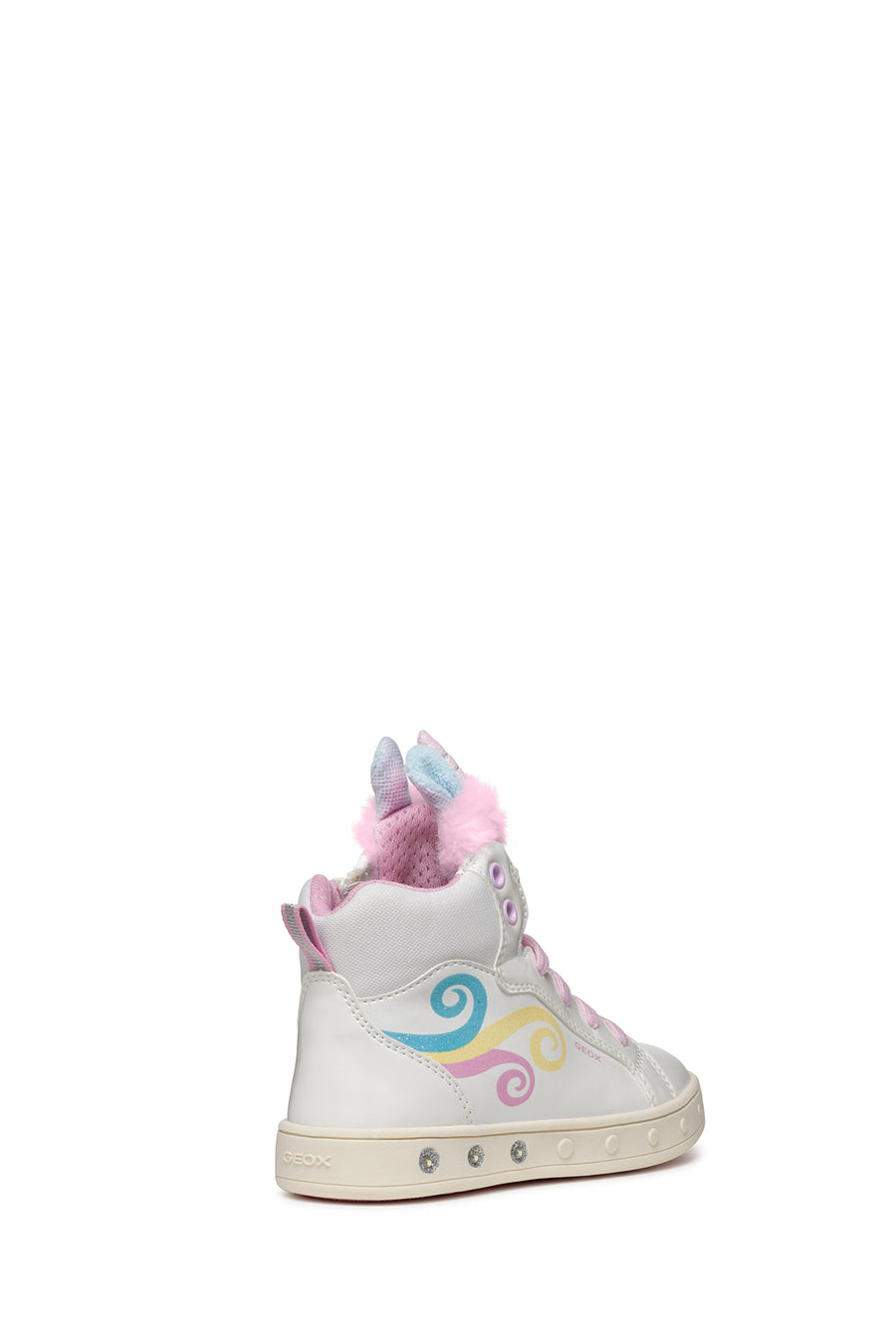 Geox Kız Çocuk Beyaz Skylin Bağcıklı Desenli Bilekli Sneaker