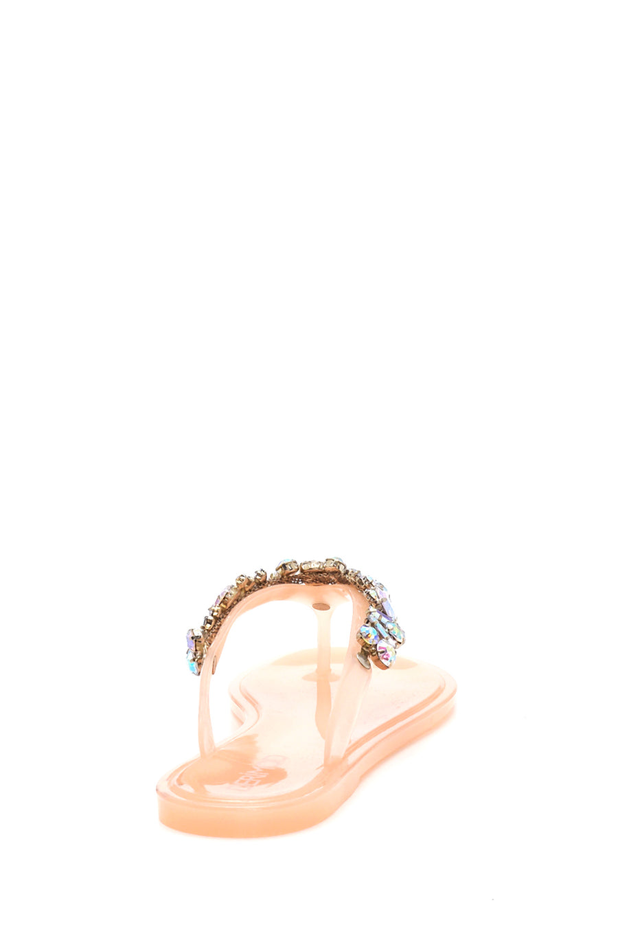 Women's Pink Transparent Stone Flip Flops