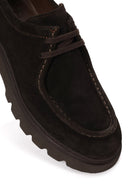 Male Brown Lace-Up Thick-Soled Suede Casual Shoes | Derimod