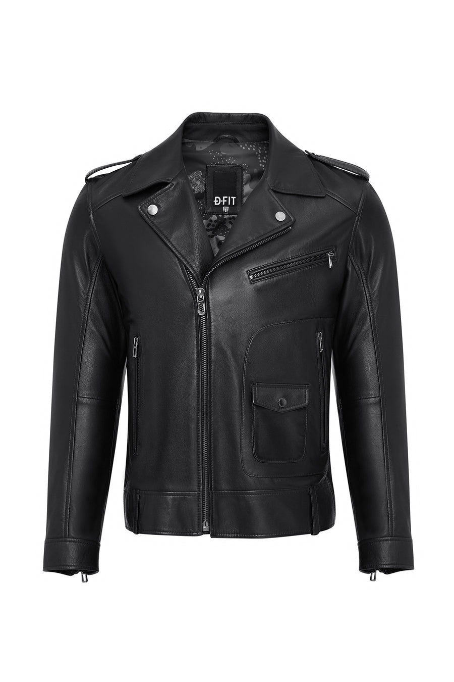 Carter Erkek Siyah Biker Deri Mont