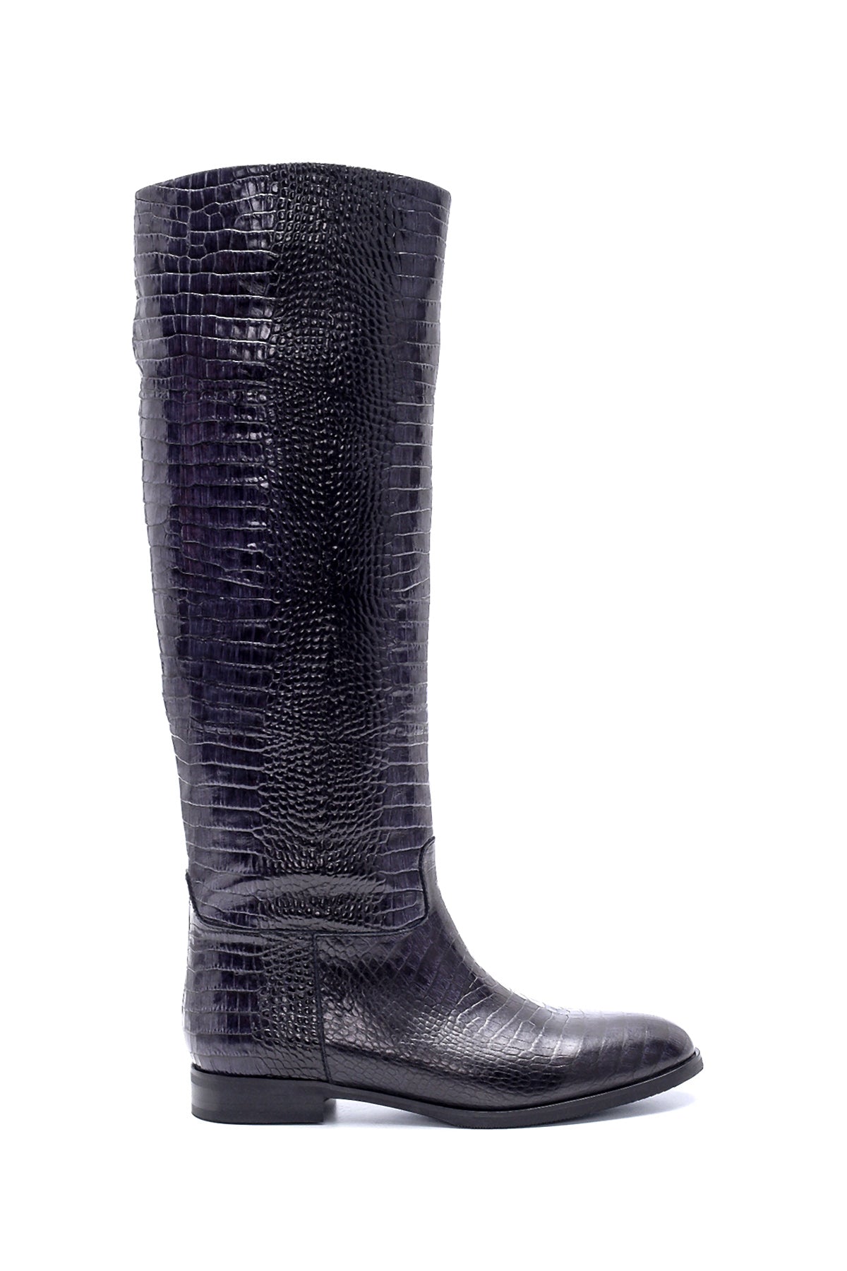 Women's Leather Crocodile Patterned Boots 20WFD1638E3 | Derimod