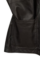 Florida-X Woman Black A-Line Leather Jacket | Derimod