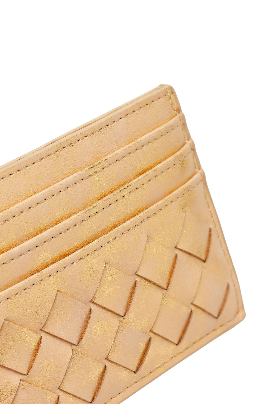 Woman Gold Braided Card Holder