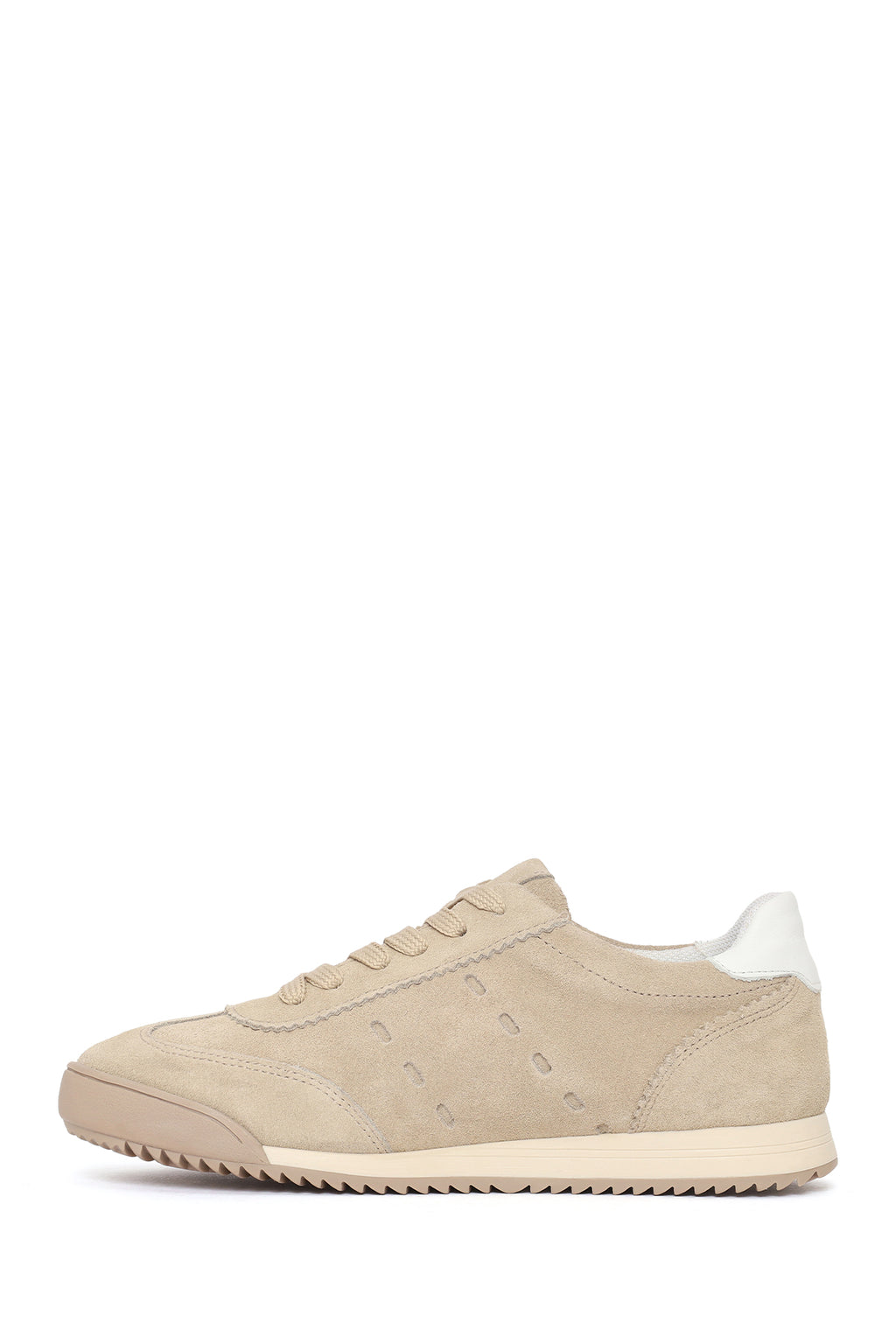 Kadın Bej Bağcıklı Süet Deri Sneaker