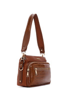 Women's Brown Long Strap Crocodile Crossbody Bag | Derimod